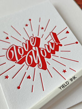'Love You! Starburst' Little Letterpress Print, 7 of 8