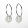 Rose Earrings Adorning Sterling Silver Hoops, thumbnail 2 of 3