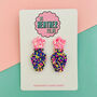 Retro Flower Vase Glitter Earrings, thumbnail 1 of 2