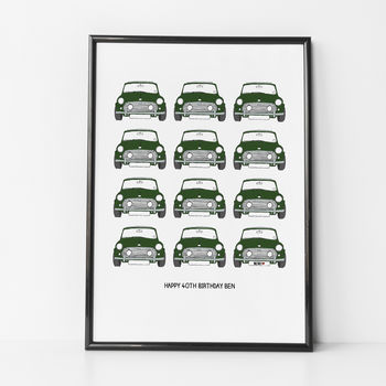 Personalised Mini Cooper Car Print, 3 of 11