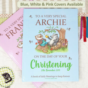 Personalised Baby Christening Gift Book Of Blessings, 9 of 12