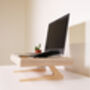 Birch Ply Desktop Screen Stand With Inbuilt Desk Tidy, thumbnail 2 of 11