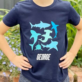 Kids Personalised Shark T Shirt, 2 of 3