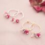 Sterling Silver Semi Precious Birthstone Hoop Earrings, thumbnail 3 of 6