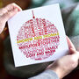 Personalised Bauble Christmas Card For Couples, thumbnail 2 of 3