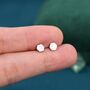 Hexagon Geometry Stud Earrings In Sterling Silver, thumbnail 5 of 12