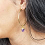 18ct Gold Vermeil Large Birthstone Hoop Earrings, thumbnail 3 of 7