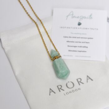 Gemstone Perfume Bottle Pendant Necklace, 5 of 8