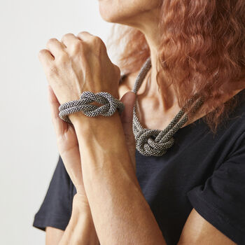 Fair Trade Handmade Glass Bead Knot Tube Bracelet, 2 of 7
