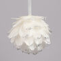 G Decor Luxurious White Feather Christmas Tree Bauble, thumbnail 2 of 3