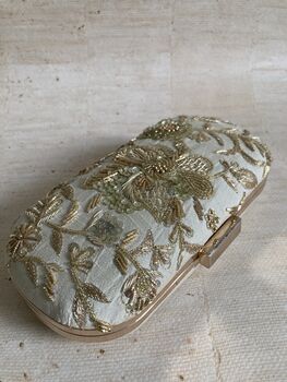 Gold Embroidered Handcrafted Clutch Bag, 4 of 10