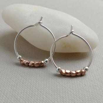 Petite Rose Gold Vermeil And Sterling Silver Hoops, 6 of 12