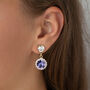 Purple Swarovski Crystal Snow Drop Earrings, thumbnail 6 of 6