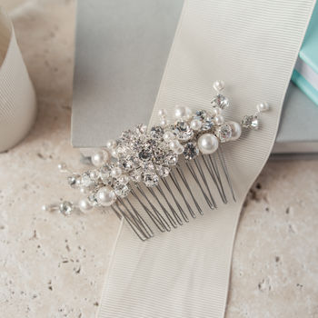 Pearl And Diamante Bridal Comb, 3 of 4