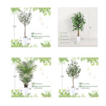 Large Artificial Faux Plant Fake Plastic Tree, 9 of 10