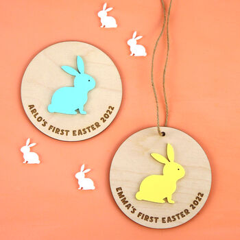 Personalised First Easter Keepsake Decoration Disc, 2 of 4