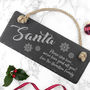 Personalised 'Santa Please Stop' Here Slate Sign, thumbnail 4 of 5