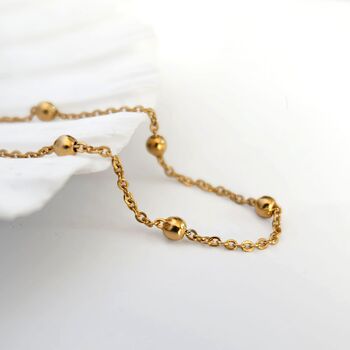 Waterproof Bobble Chain Adjustable Anklet, 2 of 5