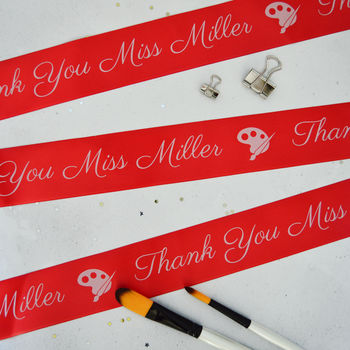 Thank You Teacher 48mm Personalised Printed Ribbon, 2 of 6