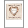 Personalised Wood 5th Wedding Anniversary Card, thumbnail 3 of 7