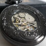 Steampunk Cog Pocket Watch Gunmetal; The Armstrong Two, thumbnail 8 of 10