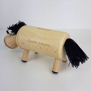 Personalised Wooden Cow/ Horse Money Box, 5 of 9