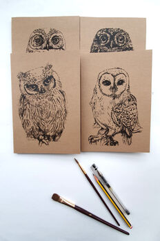 A5 Owl Notebook In A Choice Of Plain Or Lined Paper, 5 of 12