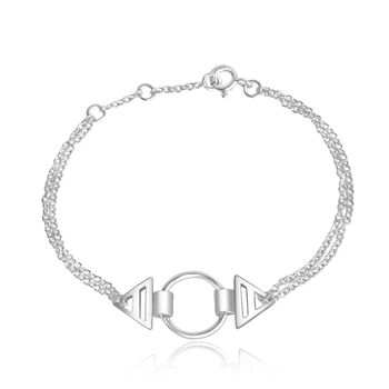 Double Chain Geometric Bracelet, 3 of 4