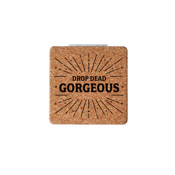 Cork Compact Mirror 'Drop Dead Gorgeous' In Gift Box, 2 of 2