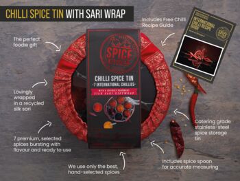 Curry Lover Giftwrapped Spice Tin With Indian Spices, 6 of 6