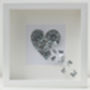 Framed 3D Silver Wedding Anniversary Butterfly Heart, thumbnail 5 of 9