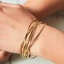 Gold Plated Sterling Silver Interlocking Russian Bangle, thumbnail 3 of 5