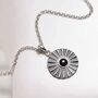 Sterling Silver Onyx Sun Disc Necklace, thumbnail 3 of 6