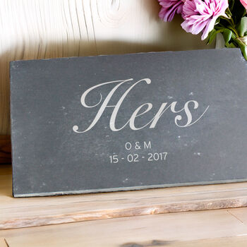 Personalised His And Hers Slate Placemat Set, 4 of 5
