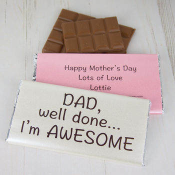Personalised 'I'm Awesome' Father's Day Chocolate Bar, 2 of 4