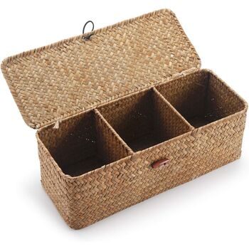 Small Woven Seagrass Storage Organiser Basket, 2 of 11