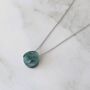 Emerald Teardrop May Birthstone Necklace, Silver, thumbnail 2 of 7