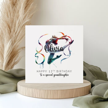 Gymnastics Birthday Card For Girl, 2 of 4