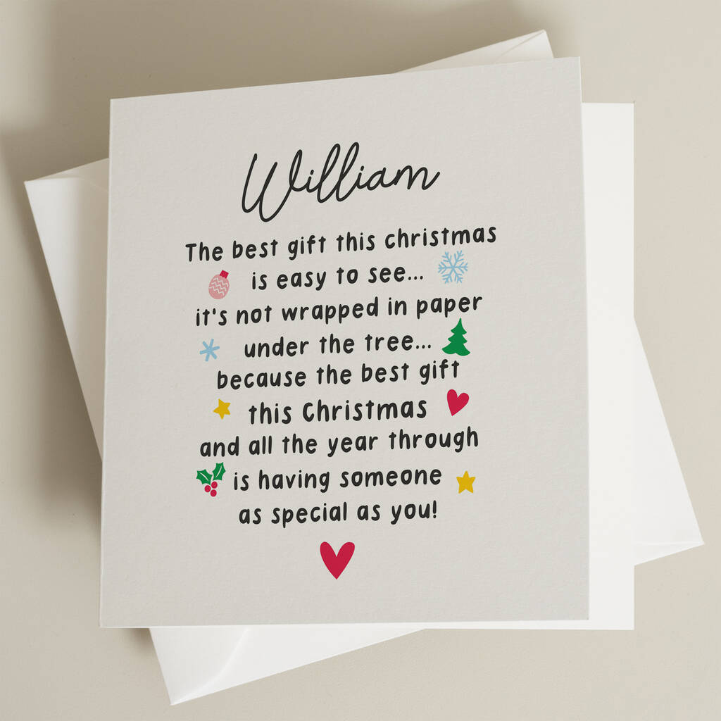 Christmas Poem Card For Partner By Twist Stationery