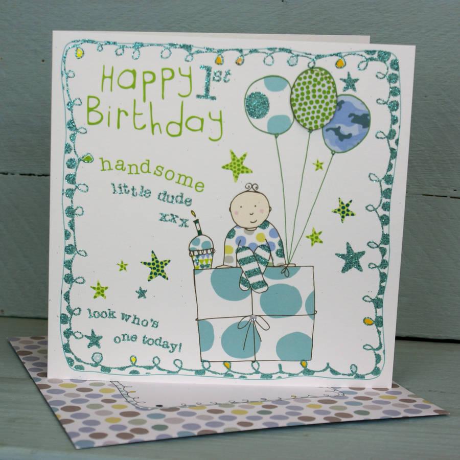 Happy 1st Birthday Card For A Boy By Molly Mae Notonthehighstreet Com