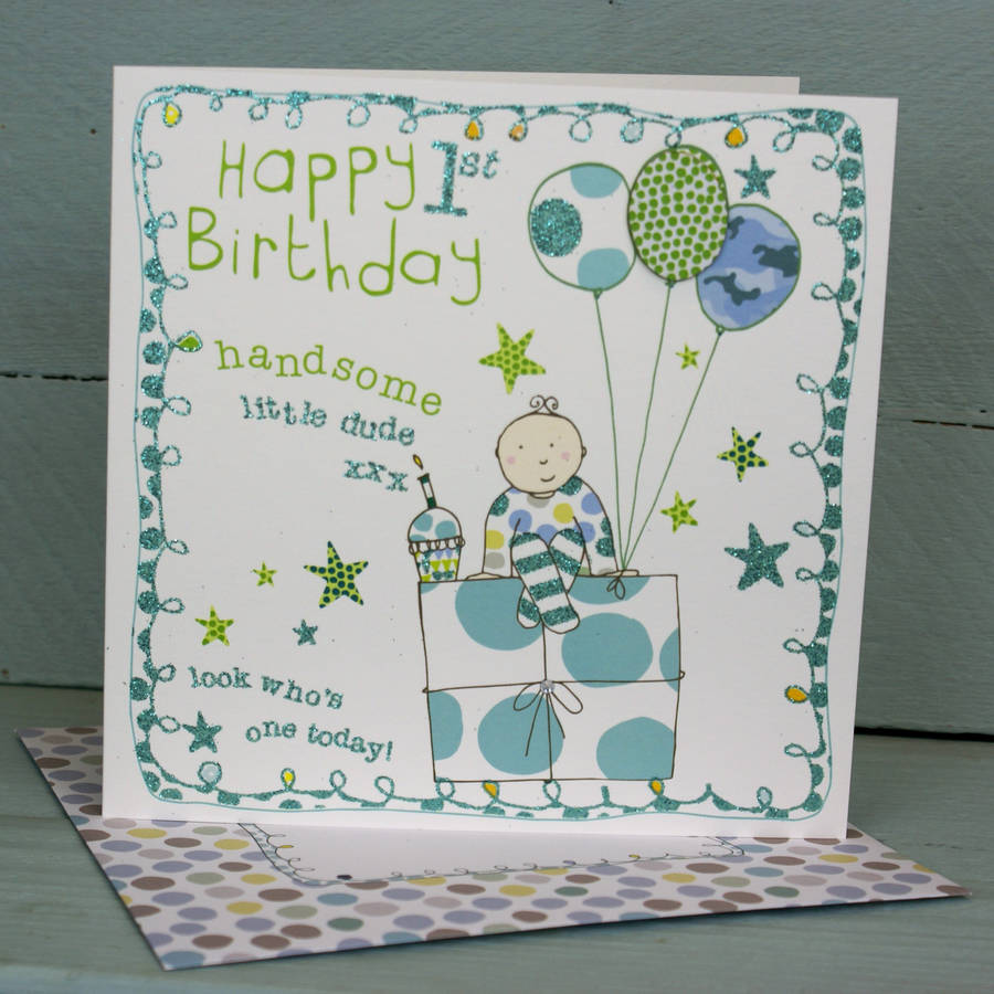 Happy 1st Birthday Card For A Boy By Molly Mae Notonthehighstreet