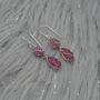 Red Ruby Silver Earrings: Teardrop Dangle, thumbnail 2 of 8
