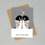 Penguins In Love Greetings Card, thumbnail 1 of 4
