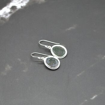 Moss Agate Sterling Silver Earrings, 2 of 8