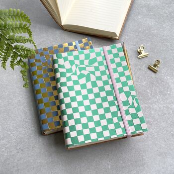 Checker Recycled Leather Notebook, 3 of 4