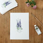 ‘Delphinium’ Flower Hand Illustrated Giclée Print, thumbnail 3 of 3
