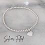 Sterling Silver Prom Night 2026 Heart Stretch Bracelet, thumbnail 4 of 12