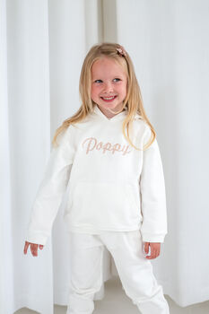 Child's Embroidered Italic Name Hoodie Jumper, 5 of 12