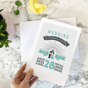 Personalised Wedding Day Card With Wedding Details, 3 of 4