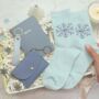 Christmas Gift For Her – Luxury Blue Set With Notebook, Purse, Keyring And Festive Socks, thumbnail 7 of 10